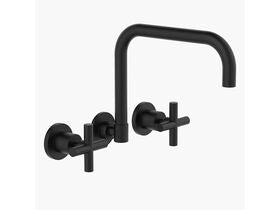 Caroma Cross Wall Sink Set Matte Black (4 Star)