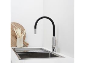 Dorf Vixen Retractable Sink Mixer Tap Black (4 Star)