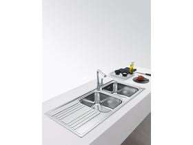 Franke Rapid RPX621 Double Bowl Inset Sink Only Right Hand Bowls-Left Hand Drain Stainless Steel