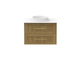 Kado Lux 750mm All Drawer Wall Hung Vanity Unit 2 Drawers Centre Bowl Vanity (No Basin)