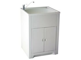 Milena 70L Laundry Tub &amp; Cabinet White