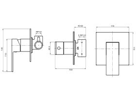 Mizu Bloc MK2 Shower Mixer Tap Matte Black