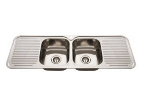 Nugleam Sink Double Bowl Double Drainer Stainless Steel 1380