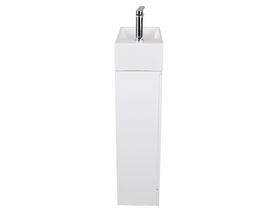 Posh Solus 485mm Powder Room Vanity Unit with Kick Right Hand Basin 1 Taphole White