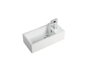 Posh Solus Mini Wall Basin with Fixing Bolts 485mm 1 Taphole Right Handed
